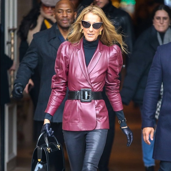 Escada Belted Leather Blazer